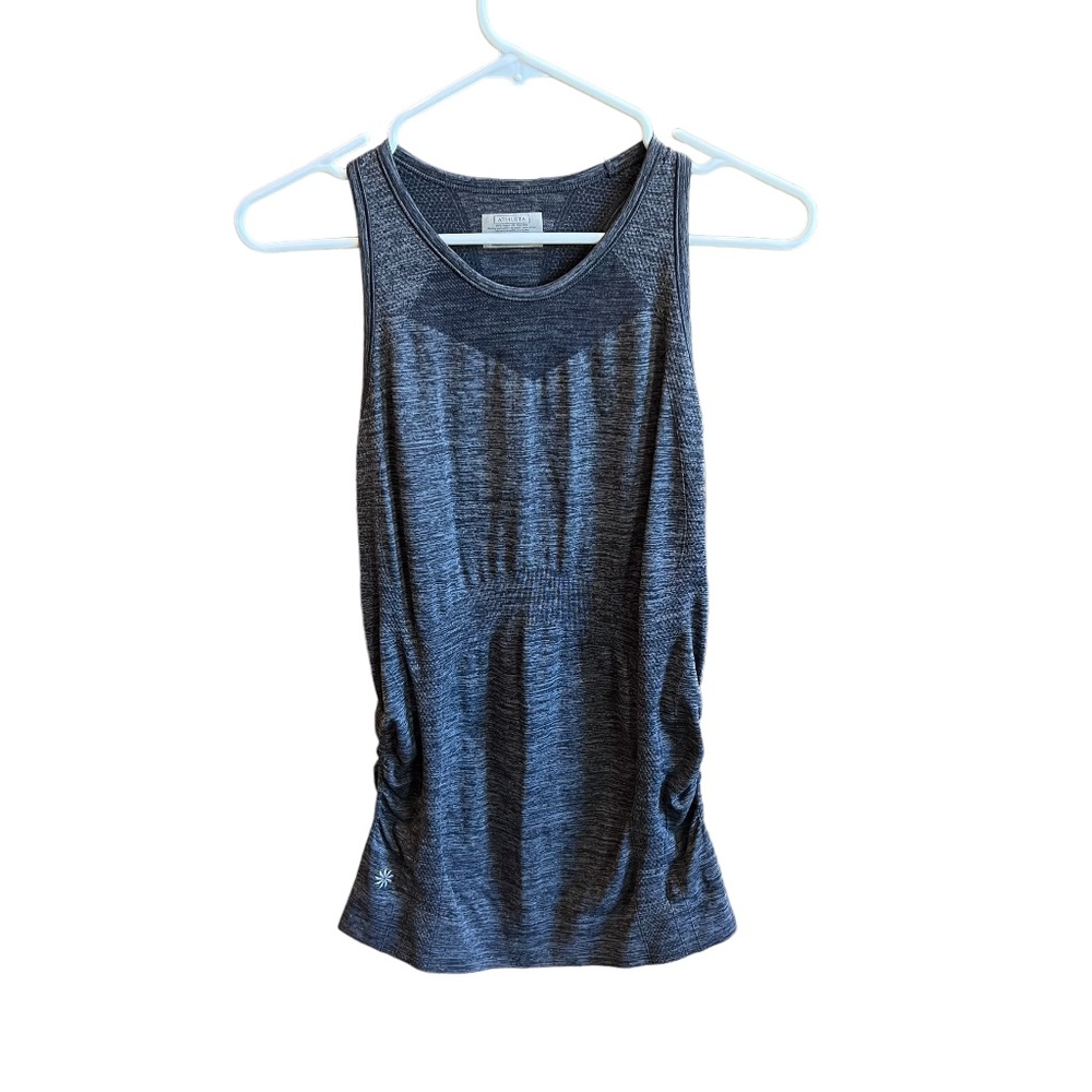 Athleta Womens Size M Gray Ruched Racerback Tank